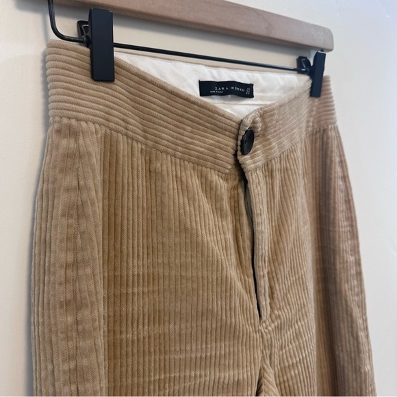 ZARA | Tan Camel Corduroy Wide Leg Culotte Trouser Pants - Picture 5 of 8